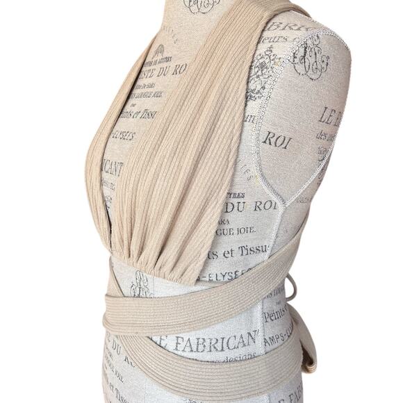 Beige Botany adjustable wrap crop top. Many ways to wear, size S/M - Picture 2 of 8